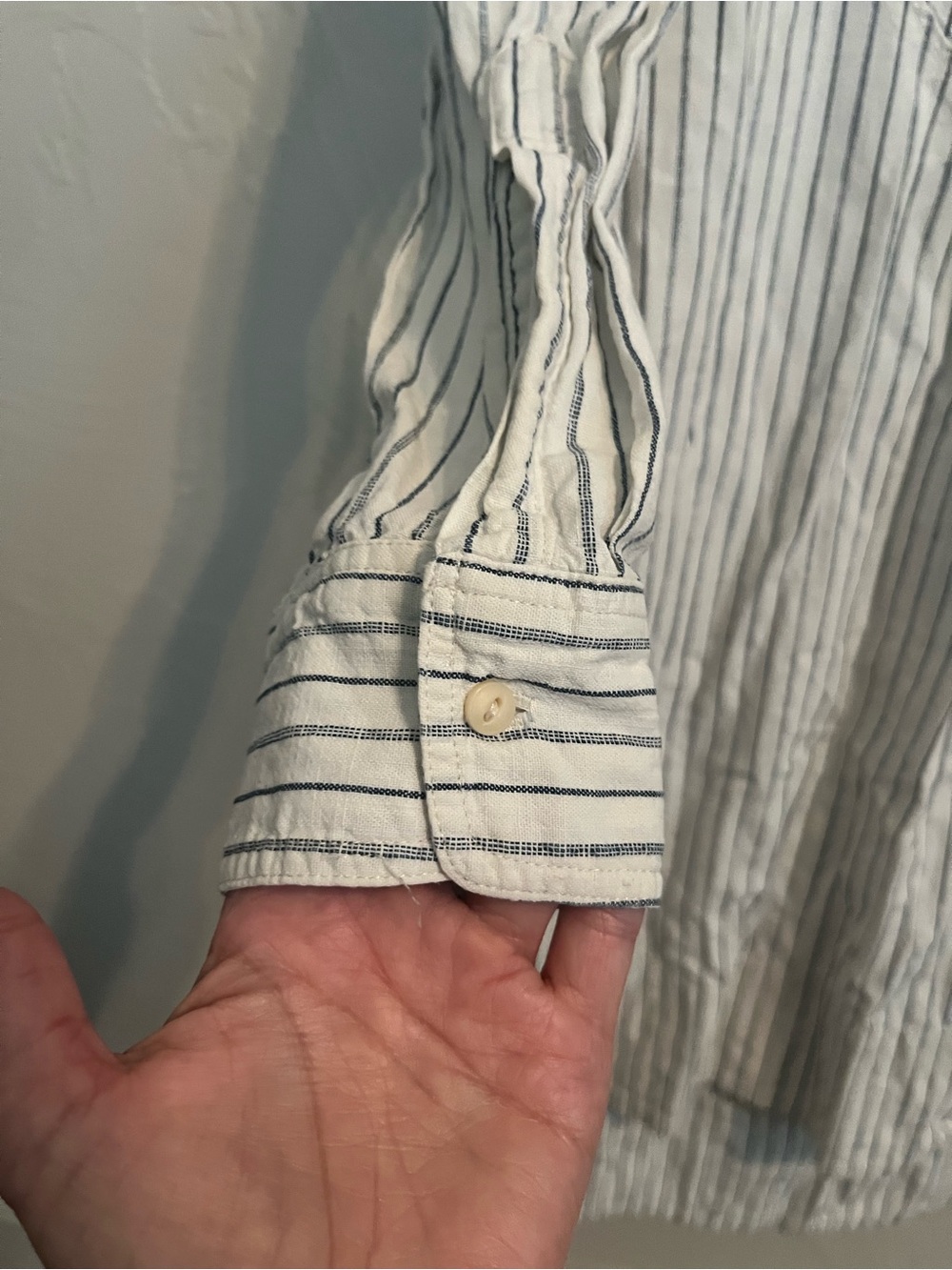 Imogene + Willie Pinstriped Cotton Shirt Dress Sz 2 USA Made Coastal Cowgirl - Picture 5 of 12